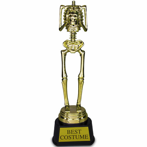 Amscan Ultimate Gold Best Costume Skeleton Plastic Trophy - 9.5''X3'', 1 Count - Durable & Unique Design - Perfect For Awarding,