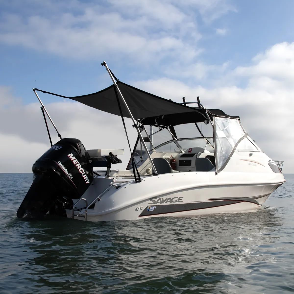 Oceansouth Hard-Top Extension (Size 9) 8.5 Ft Length X 7 Ft Width - Black Shades Sun Shade Canvas Boat Bulk Fishing Accessories
