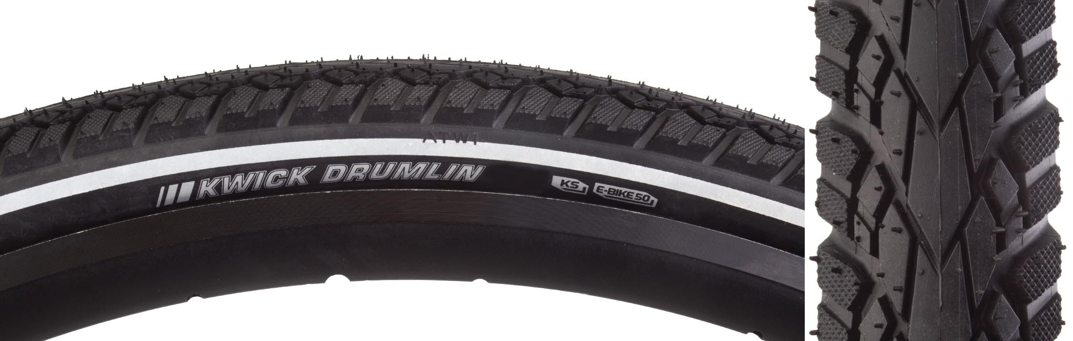Kenda Kwick Drumlin Tire - 700 x 40, Clincher, Wire, Black/Reflective, 60tpi