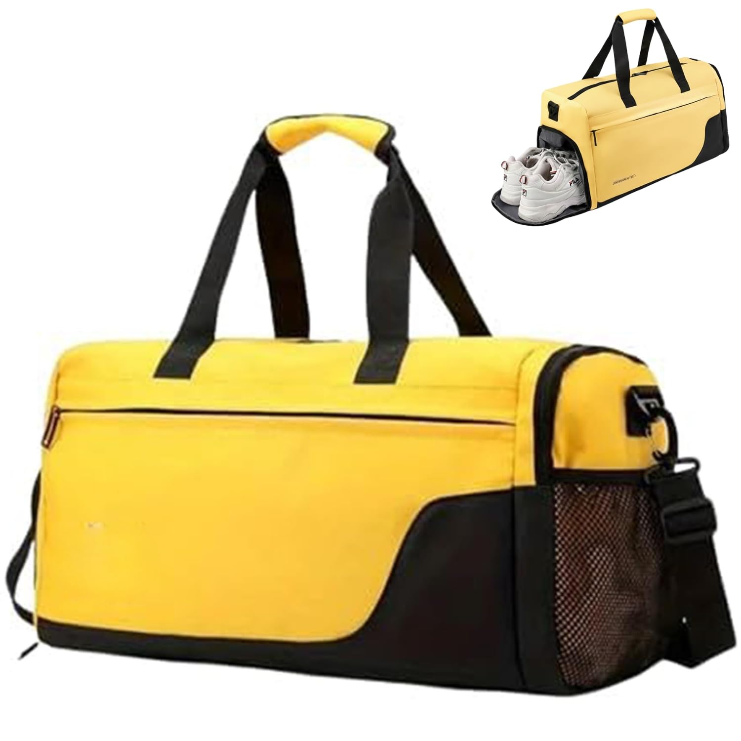 Handcuffs Duffle Bag With Shoe Compartment Polyester Gym Bags For Men & Women | Travel | Sports | Duffels | Adjustable | Shoulde