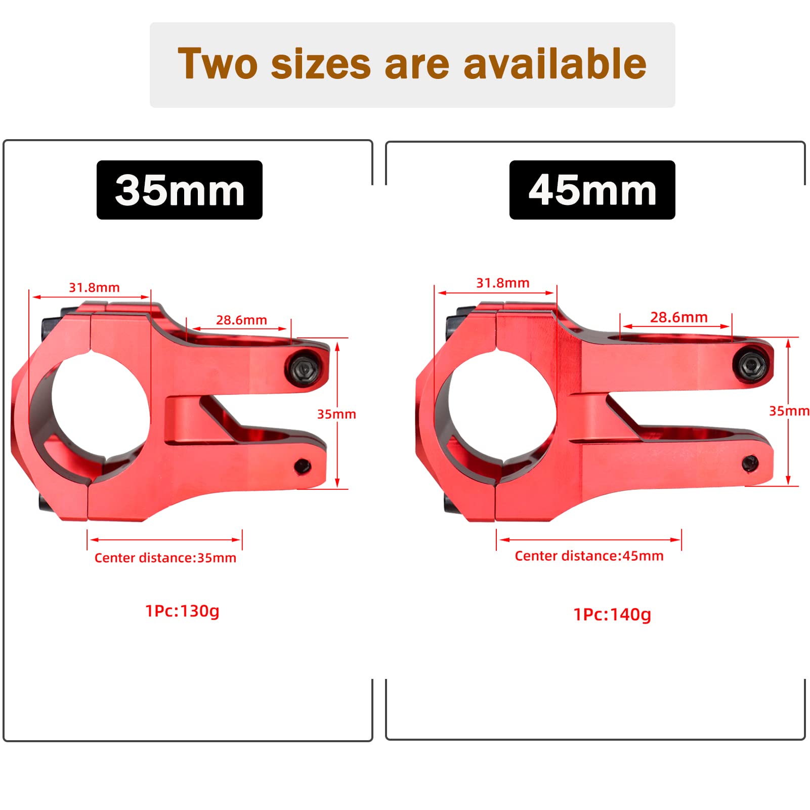 Cysky 31.8 Stem 35Mm Mtb Stem Mountain Bike Stem Riser Handlebar Short Stem For Most Road Bike Stem, Mtb Stem, Bmx Stem, Bicycle