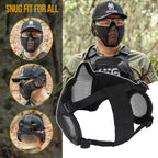 Onetigris 6'' Foldable Half Face Mesh Mask With Ear Protection, Tactical Lower Face Protective Mask (Camo Black)