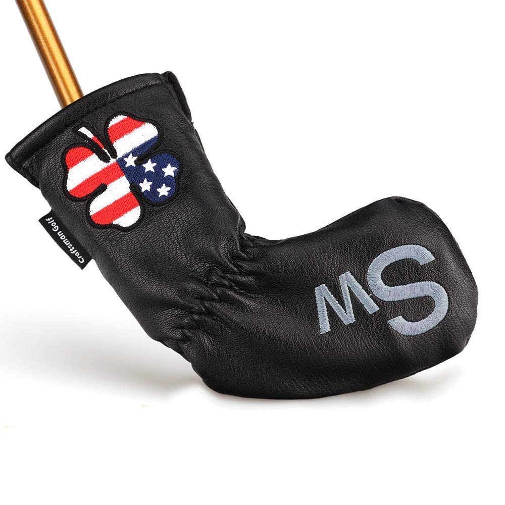 Craftsman Golf 11Pcs /Set (4,5,6,7,8,9,A,S,P,L,X) Usa Us Flag Clover Leather Black Iron Covers Headcover