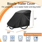 Sqodok Bicycle Trailer Cover, Waterproof Bike Trailer Storage Cover 420D Oxford Material With Pu Coating, Kid'S Pet Bike Trailer