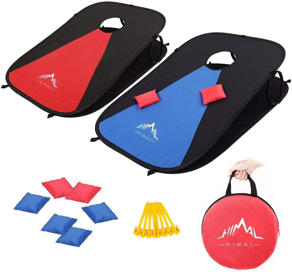 Himal Collapsible Portable Corn Hole Boards With 8 Cornhole Bean Bags (3 X 2-Feet)