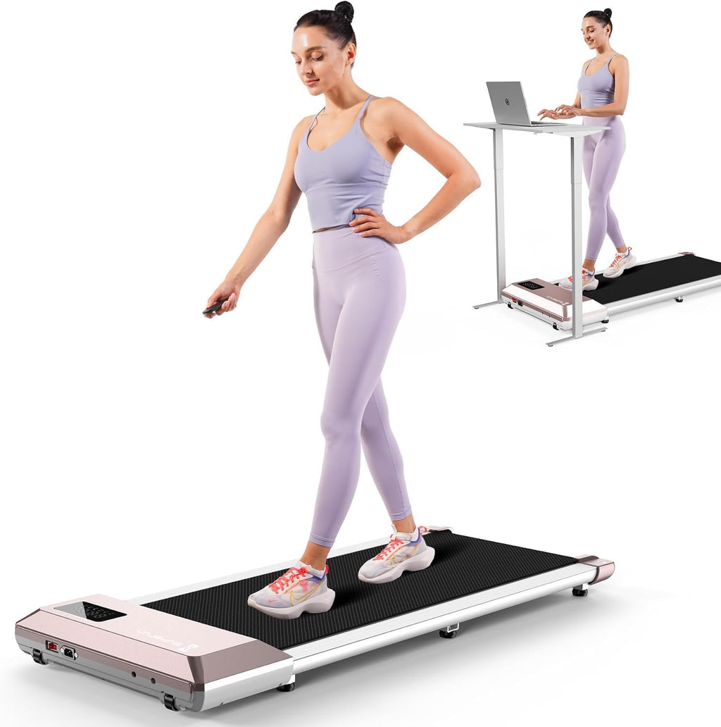 Deerrun 2024 Upgrade Walking Pad, Smart Under Desk Treadmill For Home, No-Assembly Treadmills, App/Remote Control, Led Display,