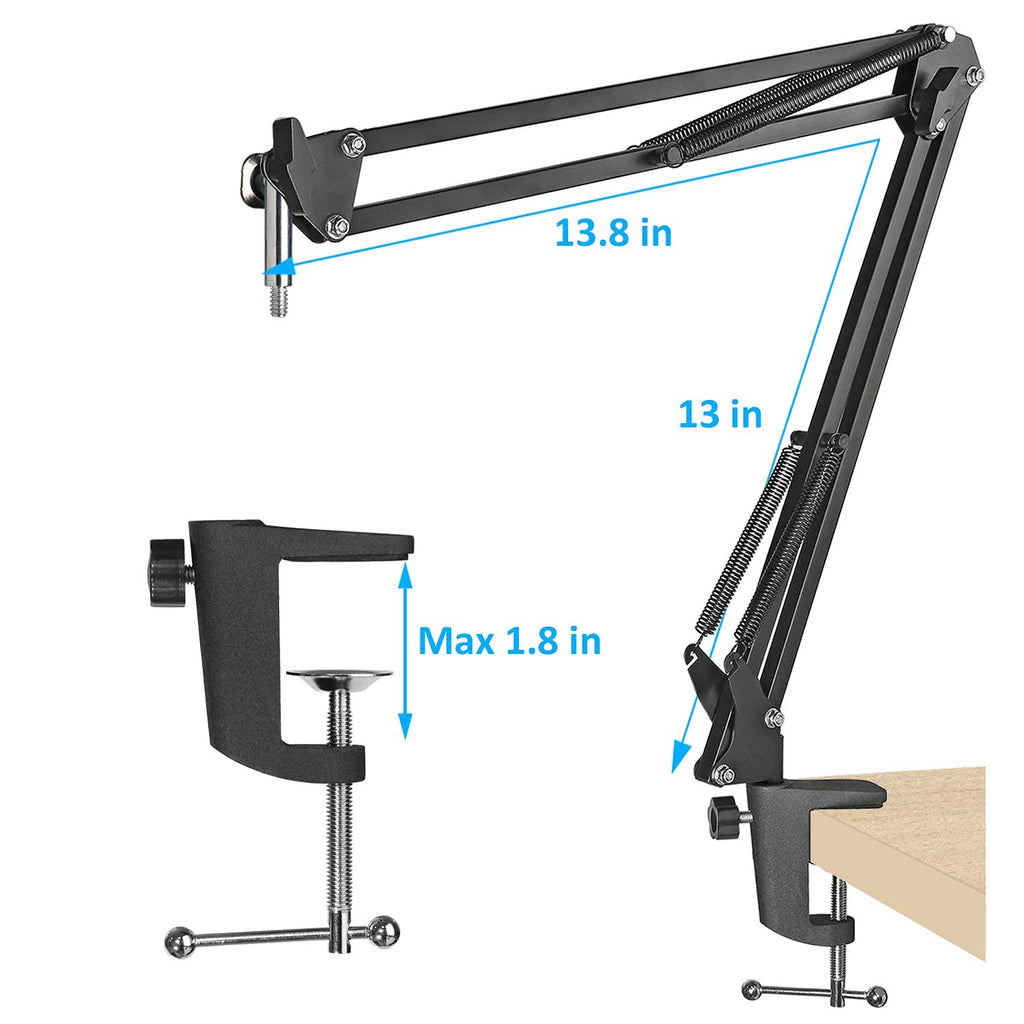 Razer Seiren X Mic Boom Arm With Foam Windscreen, Suspension Boom Scissor Arm Stand With Pop Filter Cover For Razer Seiren X Usb