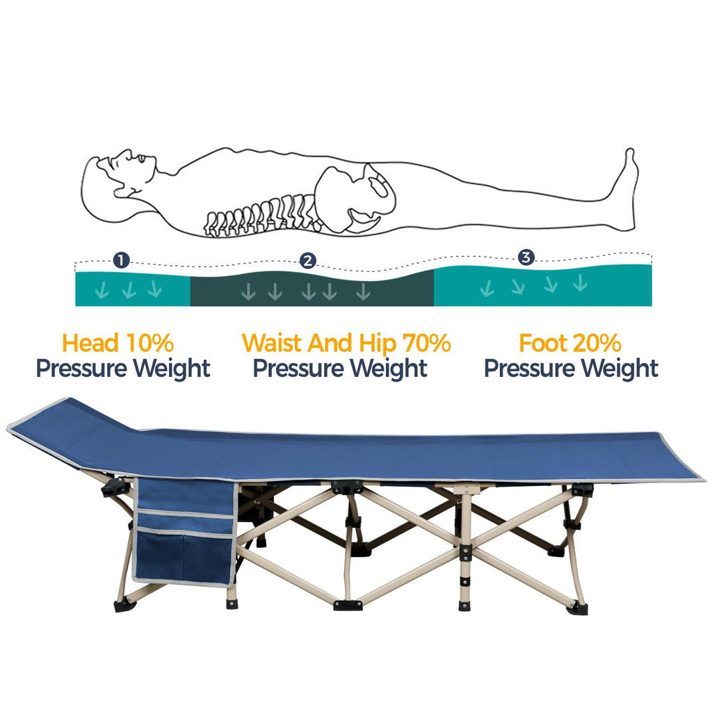 Yaheetech Folding Camping Cot, Portable Military Canvas Sleeping Bed, Outdoor Comfortable Lightweight Bed W/Carry Bag For Hiking