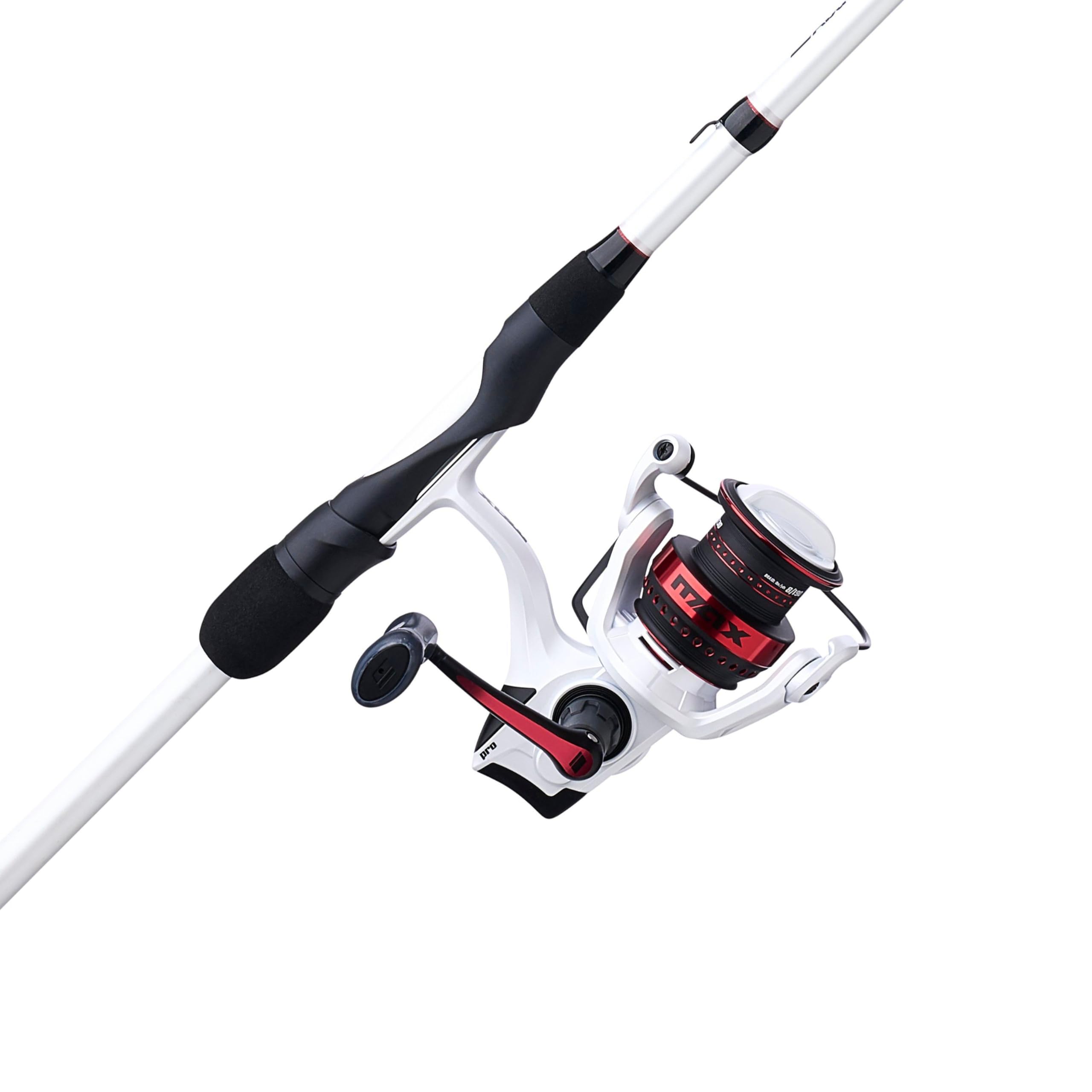 Abu Garcia 610 Max Pro Spinning Reel and Fishing Rod Combo, Size 2500 Reel, 8 Stainless Steel Ball Bearings, Carbon Matrix Drag