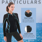 Goldfin Womens Wetsuit Top, 2Mm Neoprene Wetsuit Jacket Ladies Long Sleeve For Water Aerobics Diving Surfing Kayaking (Update Bl