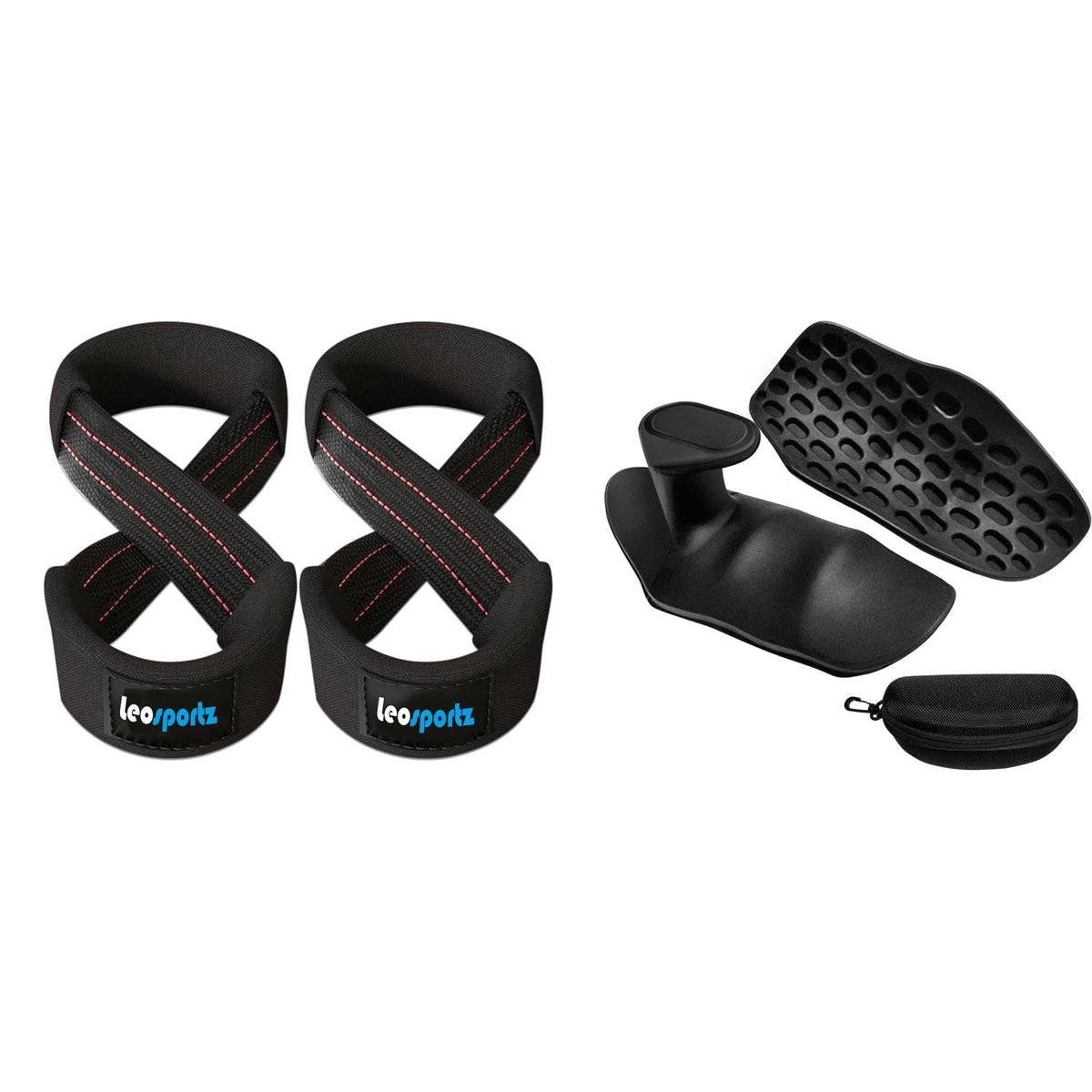 Leosportz Weight Lifting Straps With Weight Lifting Grip  Deadlift Straps With Handlelifting Hook Straps For Gym Deadlifting Re