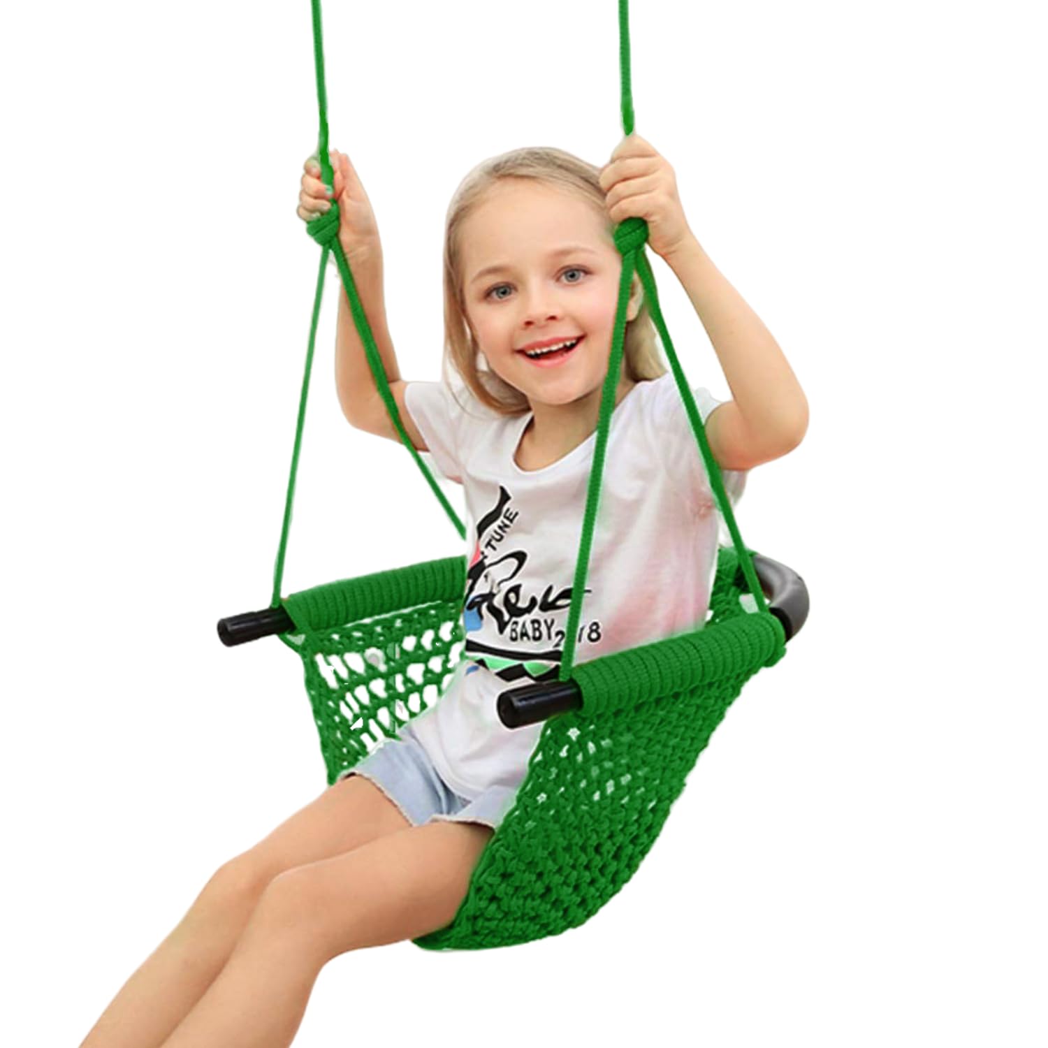 JKsmart 2 Pack Kids Swing Seat, Heavy Duty Rope Play Secure Children Swing Set, Toddler Swing Chair for Outdoor/Indoor/Playgroun