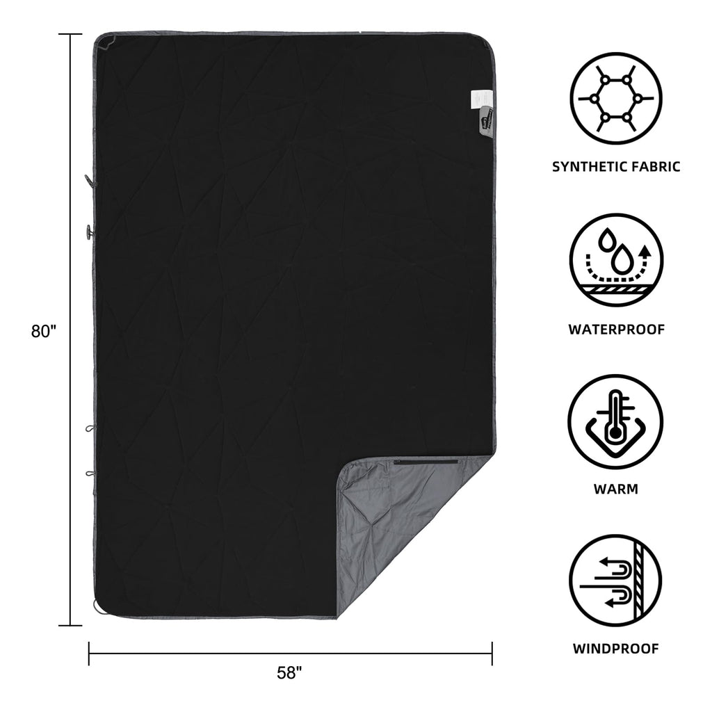 Kawagebo Kamp Outdoor Waterproof Blanket, Foldable Fleece Stadium Blanket For Outdoor Sports Event, Camping, Car, Pet, Picnics -