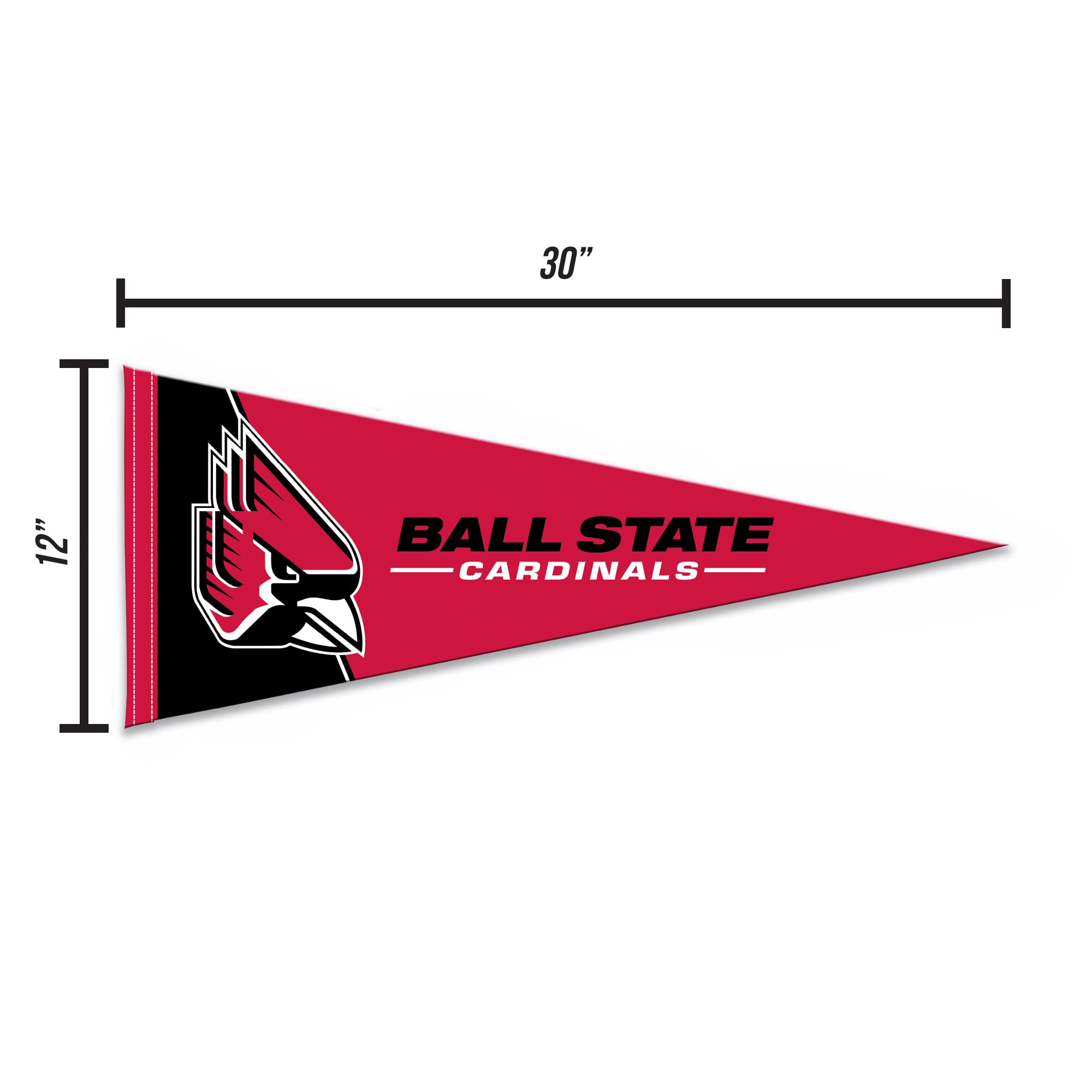 Rico Industries Ncaa Ball State Cardinals Exclusive 12'' X 30'' Felt Wall D  Cor Pennant - Great For Home/Bed Room/Man Cave D  C