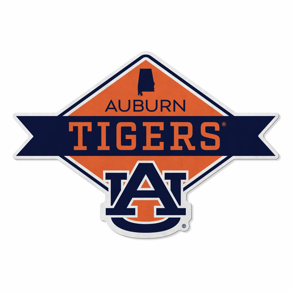 Rico Industries Ncaa Auburn Tigers Diamond Shape Cut Pennant - Home And Living Room D  Cor - Soft Felt Ez To Hang