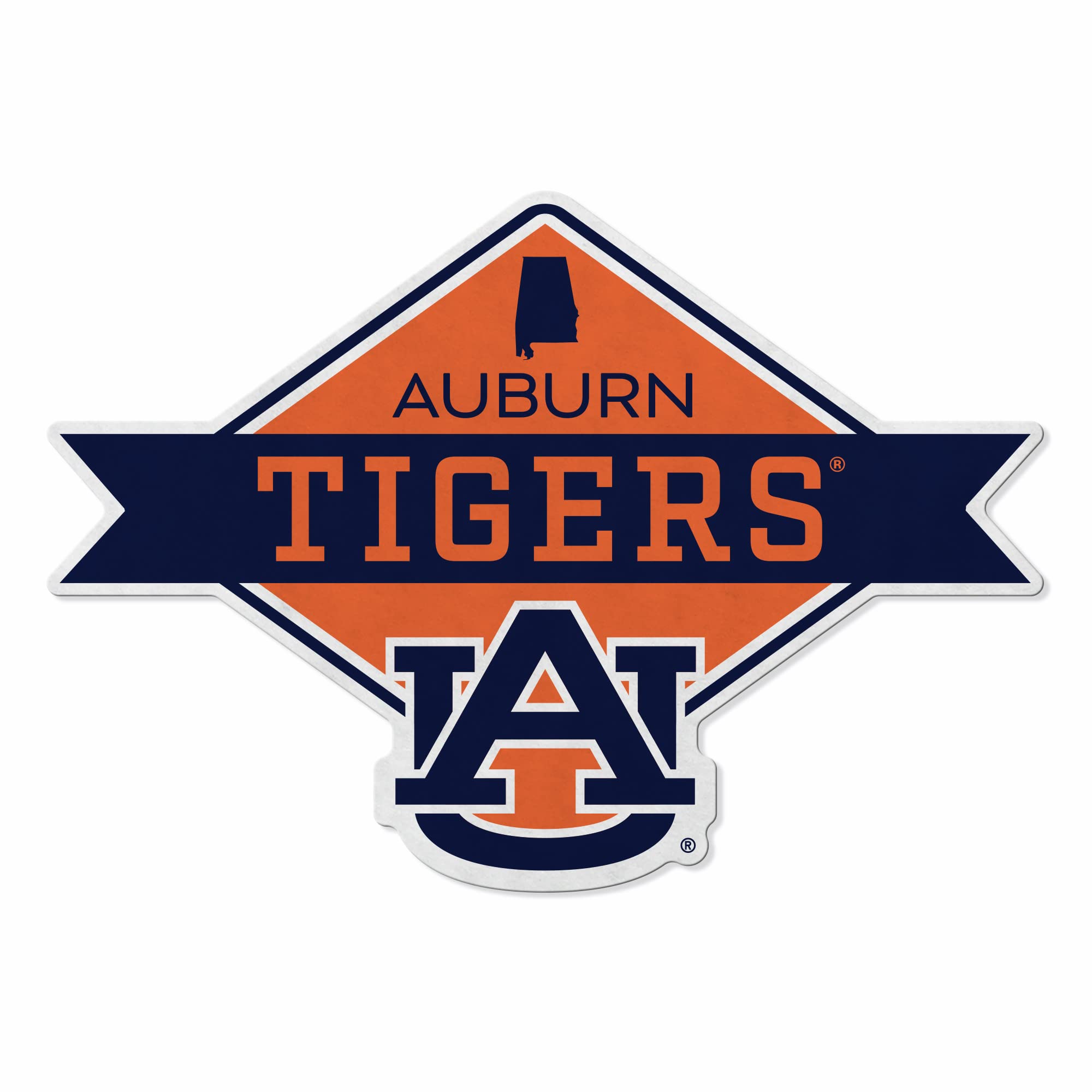 Rico Industries Ncaa Auburn Tigers Diamond Shape Cut Pennant - Home And Living Room D  Cor - Soft Felt Ez To Hang