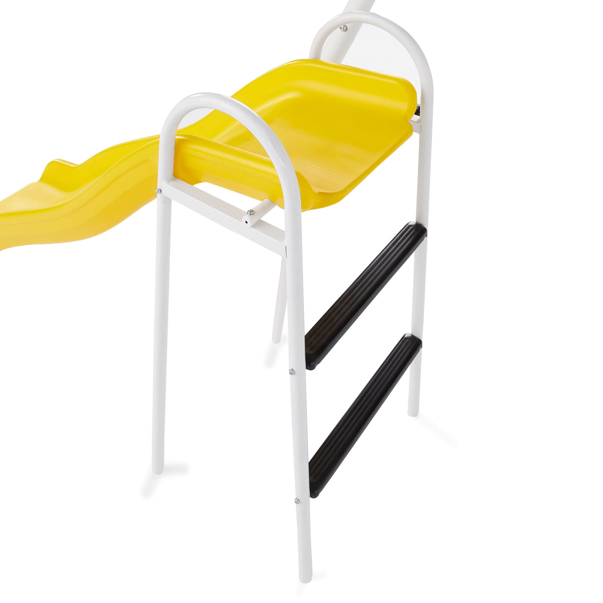 Xdp Recreation Blue Ridge Backyard Playground Set Sturdy Metal A Frame Swing With Chain Covers, Glider, Trapeze, 2 Swings, And S