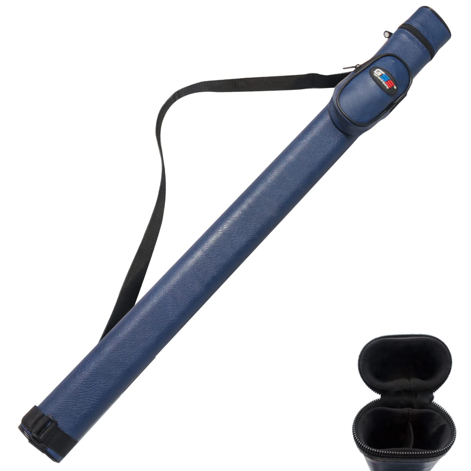 Gse Billiard Cue Cases, 1X1 Deluxe Hard Billiard Pool Cue Stick Carrying Case, Pool Billiards Accessories (Blue)