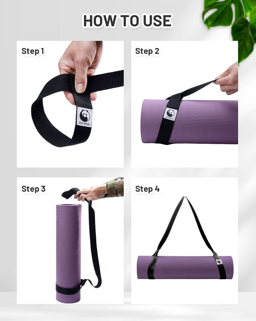 Slim Panda Yoga Mat Straps For Carrying,Adjustable Yoga Mat Carrier, Yoga Mat Sling(Yoga Mat Not Included)(Light Pink