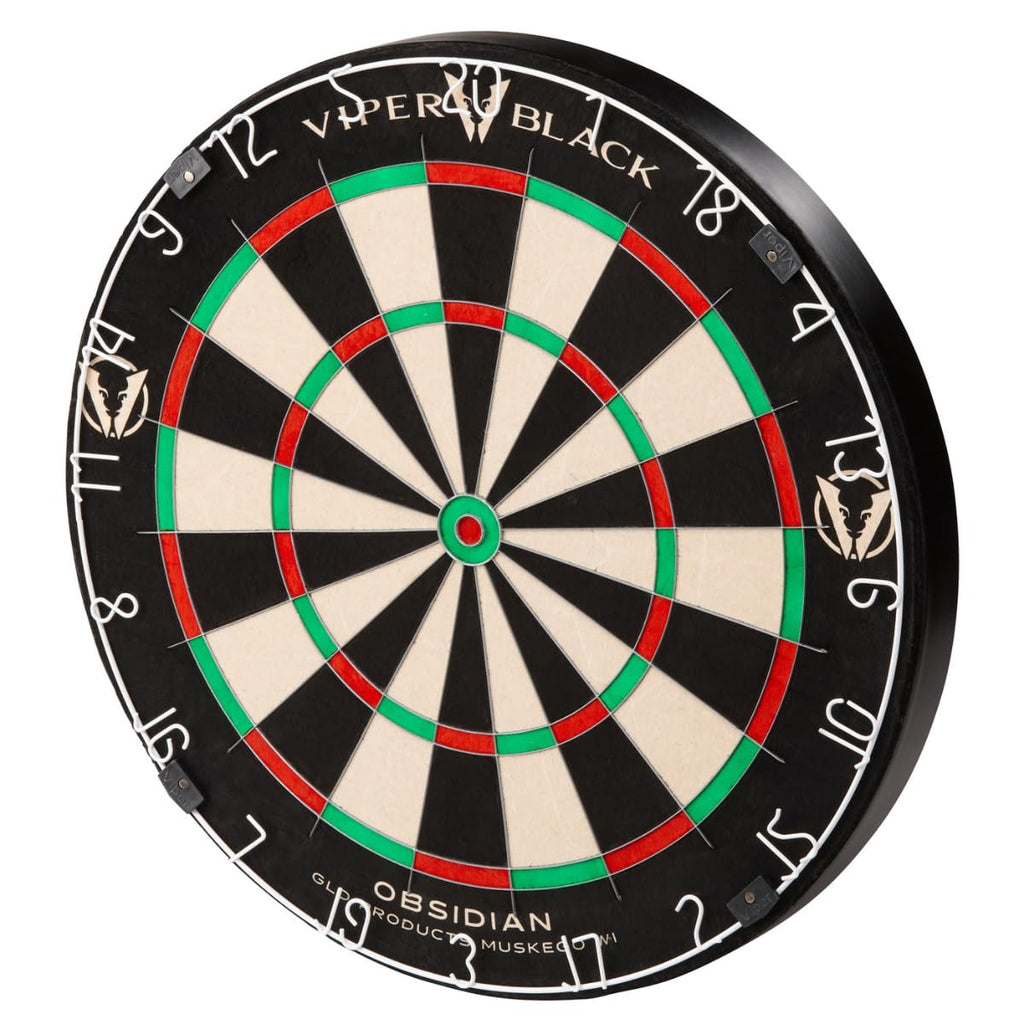 Viper Obsidian Black Official Competition Steel Tip Dartboard, Wdf Accredited With Staple-Free Razor-Thin Spider Wire, Self-Heal