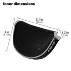 Big Teeth Golf Head Covers Center Shaft Putter Cover Mini Putter Headcover Golf Club Protector Magnetic Closure (Black) For Mini