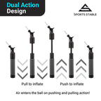 Sports Stable Ball Pump With 5 Needles Push And Pull Inflation Device For Your Basketball, Football, Soccer Ball, Volleyball, An