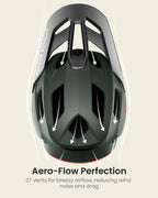 OutdoorMaster Full Face Mountain Bike Helmet for Men & Women-Two Removable Chin Pad Mountain Bike Helmet Grizzly, Ventilation Li