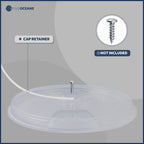 Five Oceans 8'' Boat Hatch, Marine Round Inspection Deck Plate Hatch With Detachable Clear Lid, Uv-Resistant Abs White Plastic,