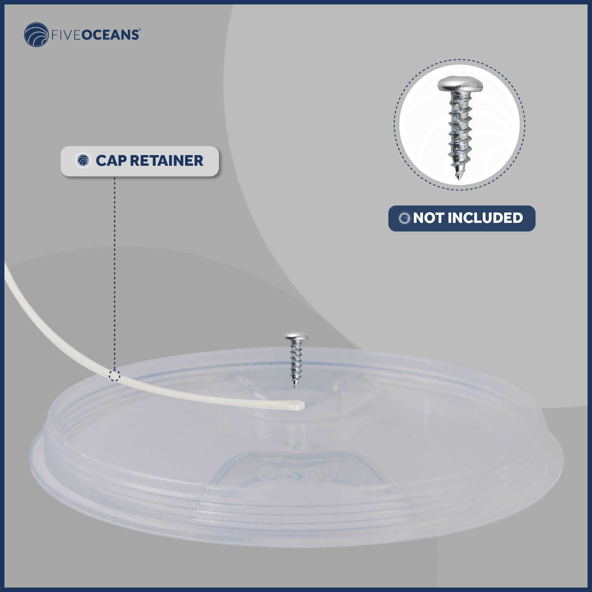 Five Oceans 8'' Boat Hatch, Marine Round Inspection Deck Plate Hatch With Detachable Clear Lid, Uv-Resistant Abs White Plastic,