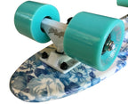Lmai 22'' Cruiser Skateboard Graphic Blue Flower Floral Board Complete Skateboad