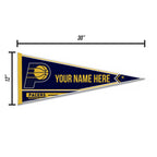 Rico Industries Nba Basketball Indiana Pacers Personalized - Custom 12'' X 30'' Soft Felt Pennant - Ez To Hang