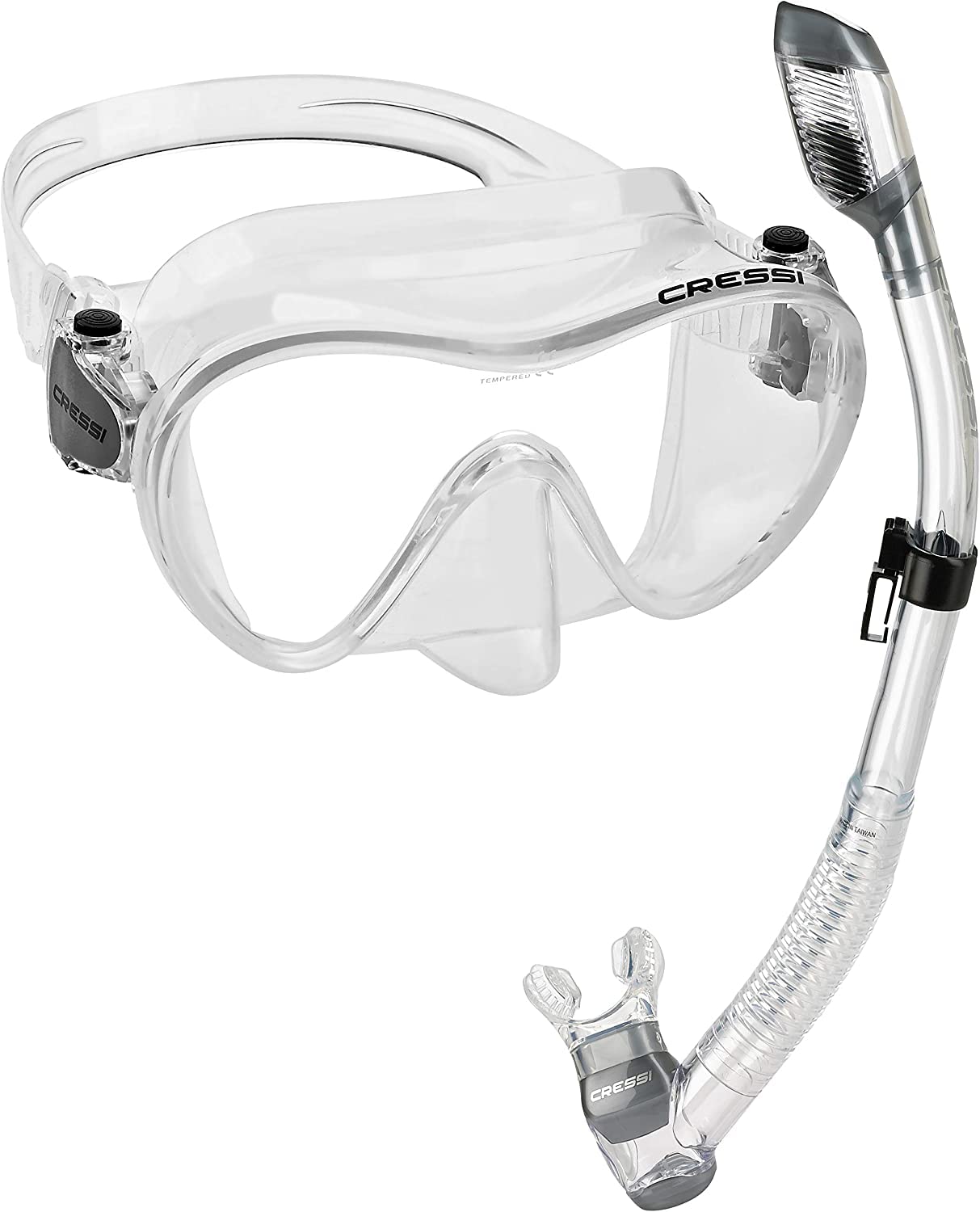 Cressi Italian Boutique Collection - Tempered Glass Lens Frameless Scuba Snorkeling Dive Mask, Clear