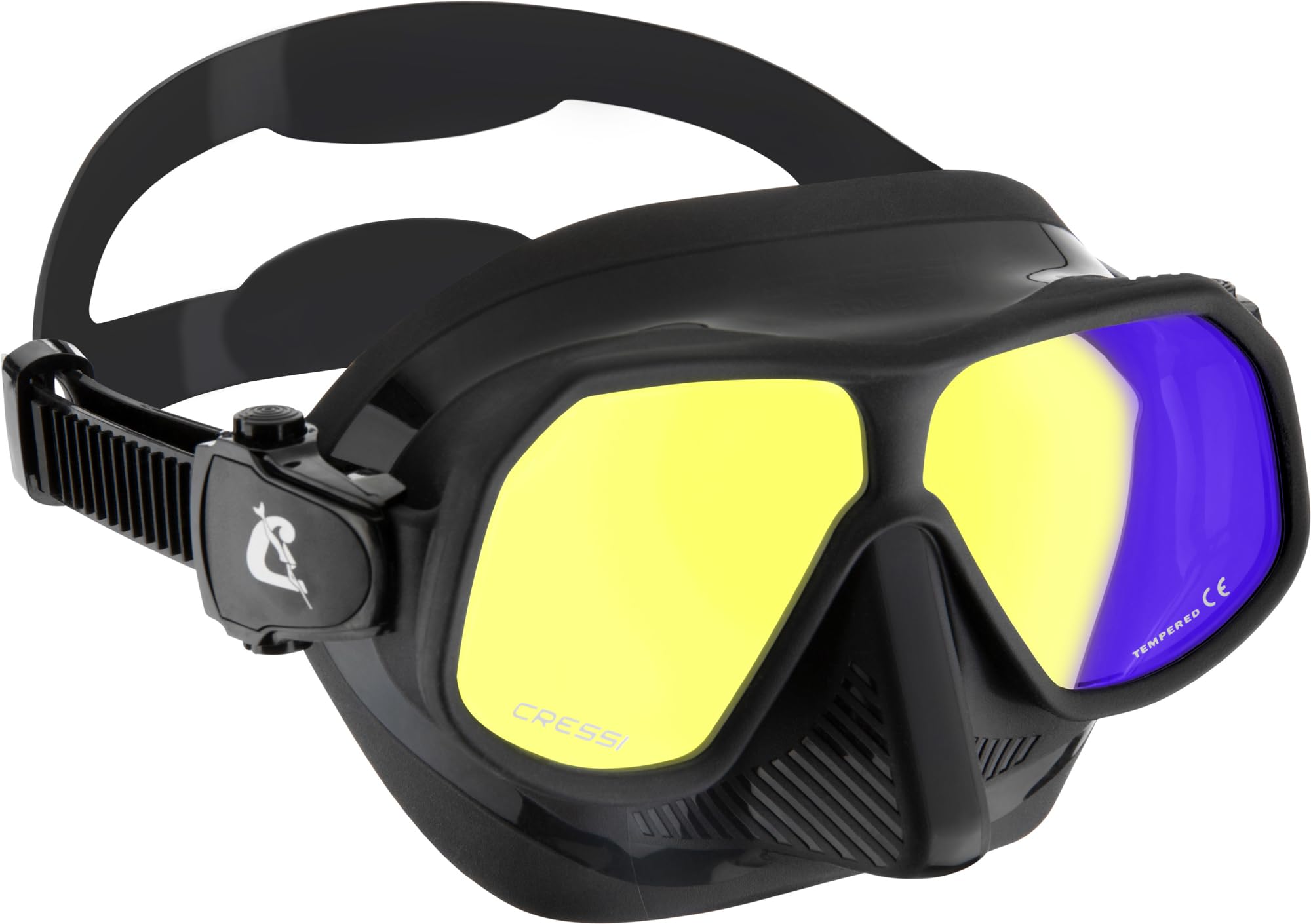 Cressi Rombo, Black/Black AG Yellow/Blue Lens