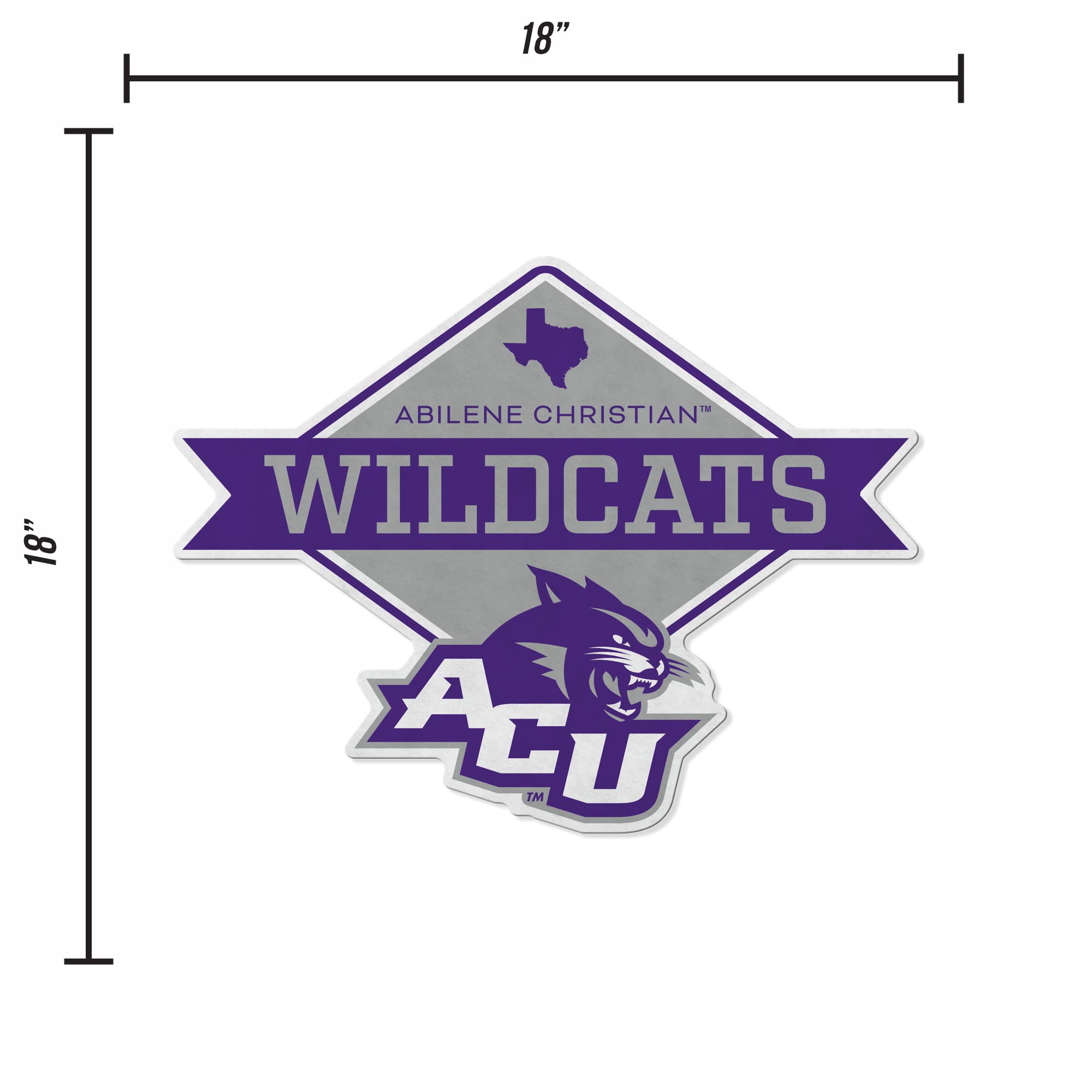 Rico Industries Ncaa Abilene Christian Wildcats Diamond Shape Cut Pennant - Home And Living Room D  Cor - Soft Felt Ez To Hang 2