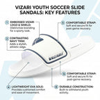 Vizari Adult Soccer Slide Sandals White