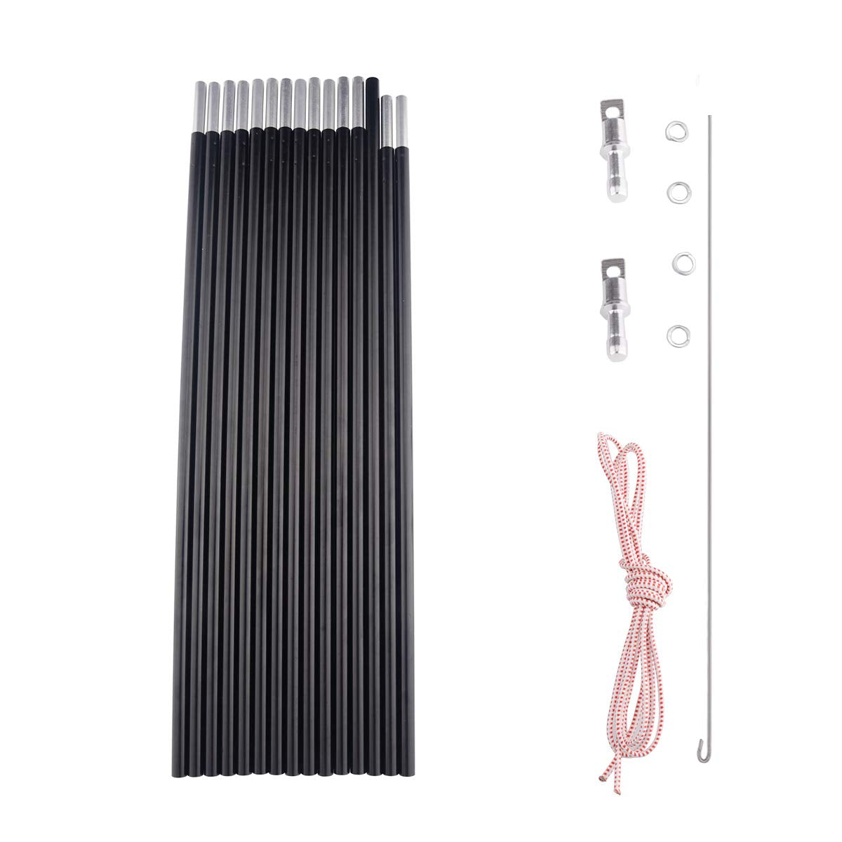 BRILLIANCE4U Tent Poles Replacement 3/8    9.5mm, Fits Both Female and Male Tent, Lightweight Tent Pole Repair Kit, 7001 Aluminu