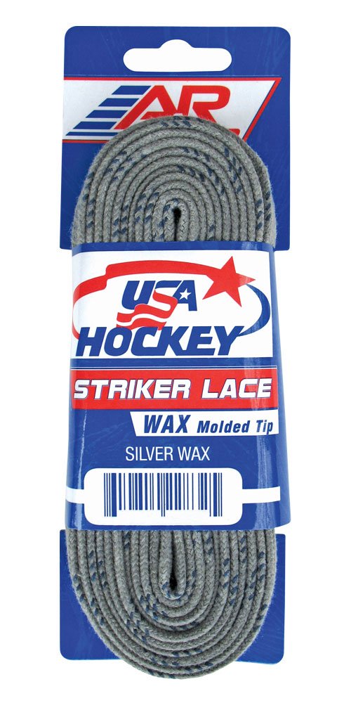 A&R Sports Usa Waxed Hockey Laces, 96-Inch, Silver