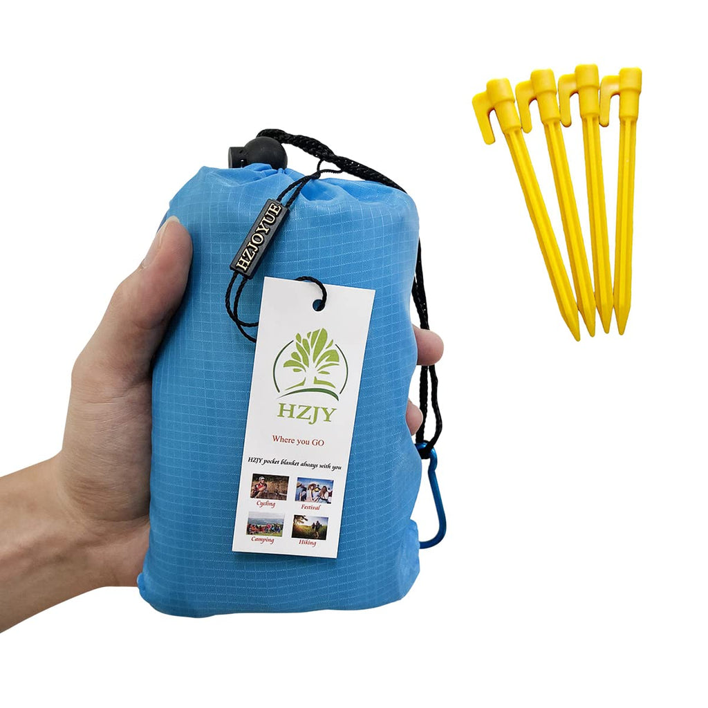 Hzjoyue Outdoor Picnic Blanket (71 X 55) -Compact, Lightweight, Sand Proof Pocket Blanket Perfect Mat For The Beach, Hiking, Tra