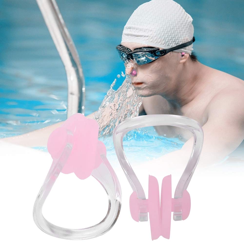 Hapivida 2Pcs Swimming Nose Clip, Silicone Swimming Nose Plug Training Protector Swim Nose Clip For Adults Kids With Storage Box