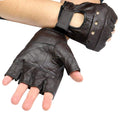 Perrini 280-Bron Brown Leather Finger Less Gloves