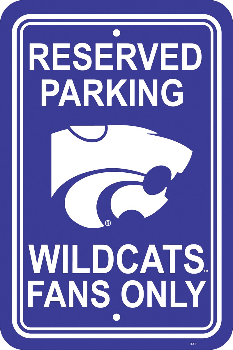 NCAA Kansas State Wildcats 12-by-18 inch Plastic Parking Sign
