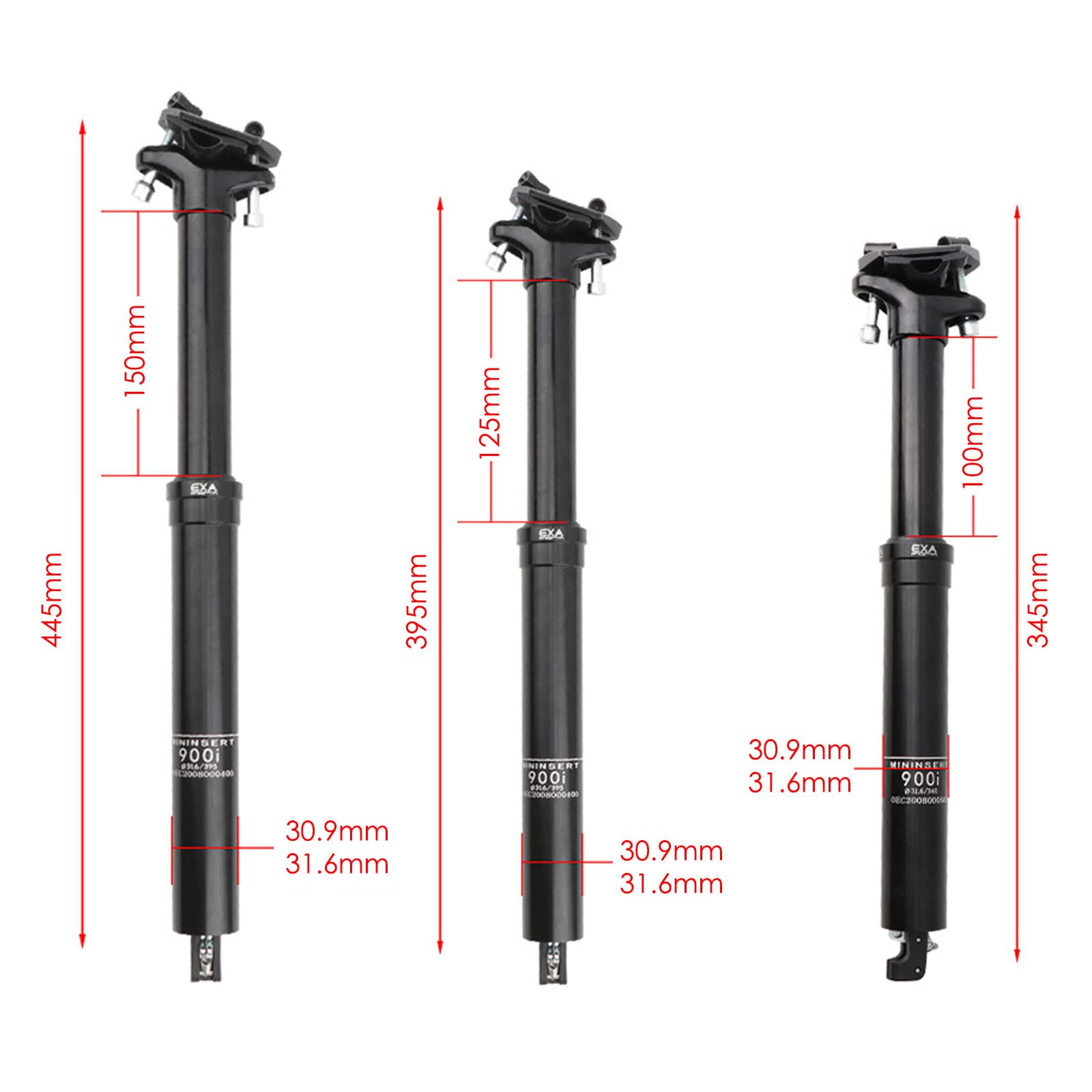 Exa Form 900I 30.9Mm Dropper Post With Remote Lever And Cable Kit Mtb/Ebike Internal Routing Dropper Seatpost For Mountain Bike(