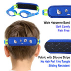 RUIGAO Kids Swim Goggles Age 2-6, Toddler Goggles No Hair Pull,UV Protection/Anti Fog/Padded HeadBand (1PK Kids -Blue Fish)