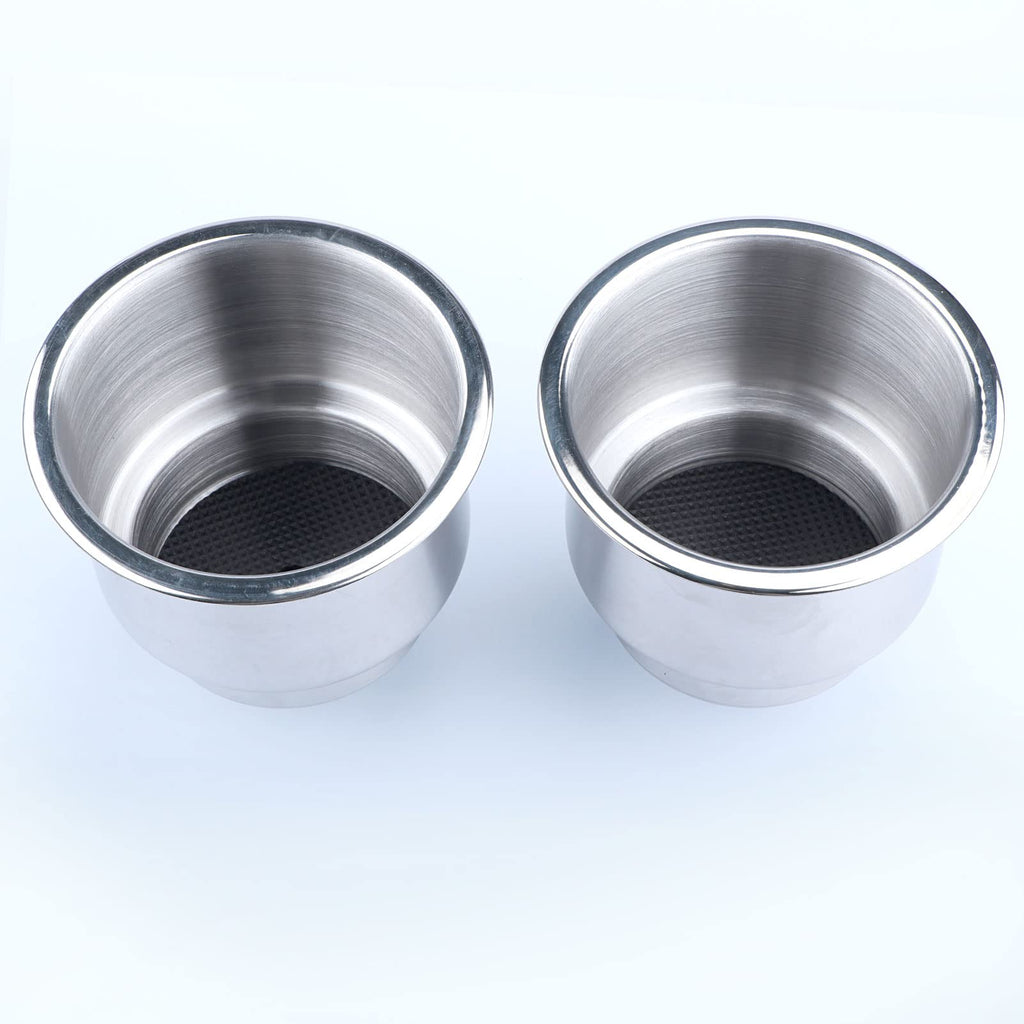 Marinebaby 2Pcs Stainless Steel Cup Drink Holder With Drain Marine Boat Rv Camper Boat Cup Holder