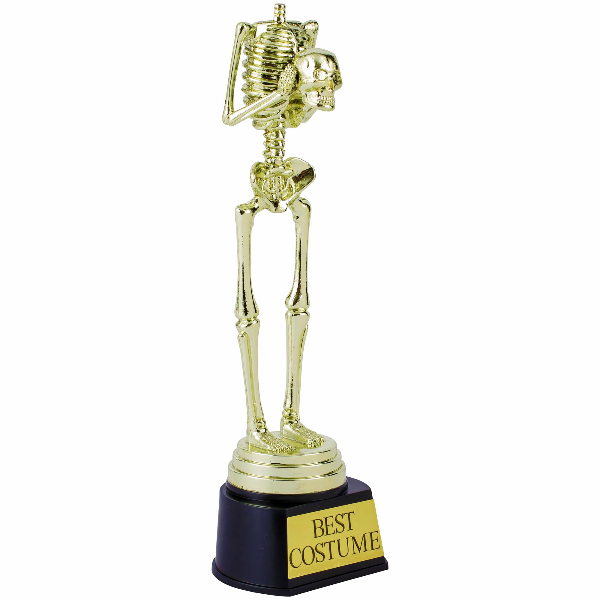 Amscan Ultimate Gold Best Costume Skeleton Plastic Trophy - 9.5''X3'', 1 Count - Durable & Unique Design - Perfect For Awarding,