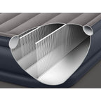 Intex Dura-Beam Fiber-Tech Elevated Inflatable Built-In Pillow Rest Raised Airbed Mattress With Internal Electric Pump And Carry