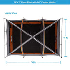 Core 12 Person Tent  Large Multi Room Camping Tent For Outdoor Family Camping  Portable Cabin Stand Up Tent With Storage Pockets