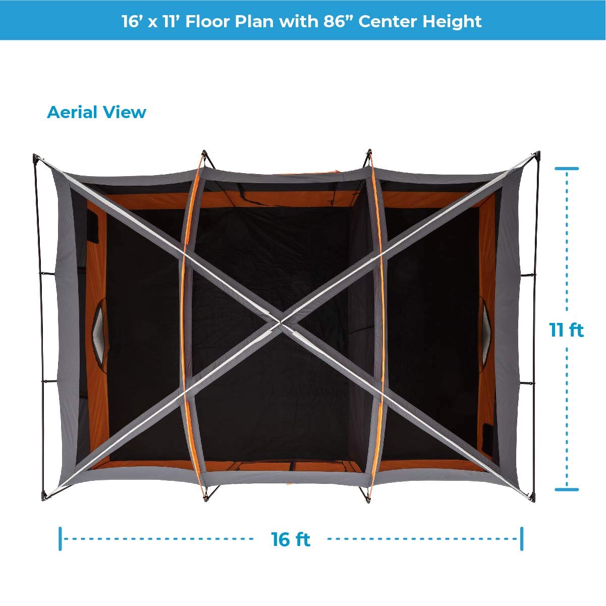Core 12 Person Tent  Large Multi Room Camping Tent For Outdoor Family Camping  Portable Cabin Stand Up Tent With Storage Pockets