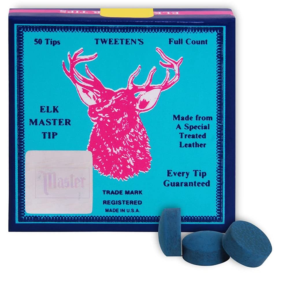 Tweeten Elk Master Billiard Pool Cue Tips - 1 Box - 50 Tips - Choose Your Size (14 Mm)