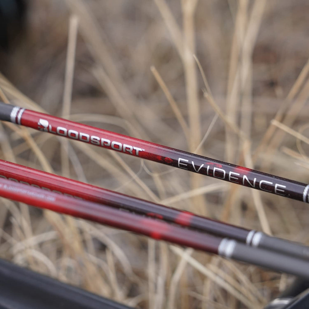 Bloodsport Evidence Bare Shaft Precise Durable Carbon Hunting Arrow For Compound Bow - 31'' Length, 165'' Micro-Diameter, 001''